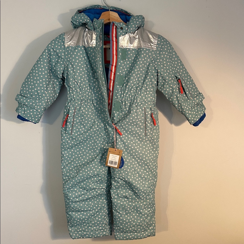 Mini Boden Aqua Star Snowsuit